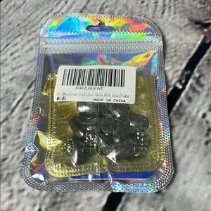 Final Price Black Metallic Gun Metal Press-On Nails with Glue Sticker